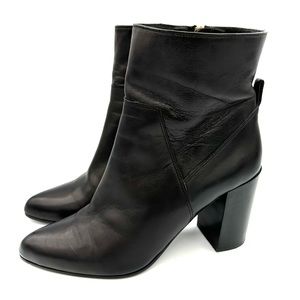 Grigiarancio Classic Booties smooth leather black pointed toe heel
